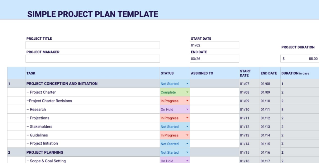 Project Planning Templates