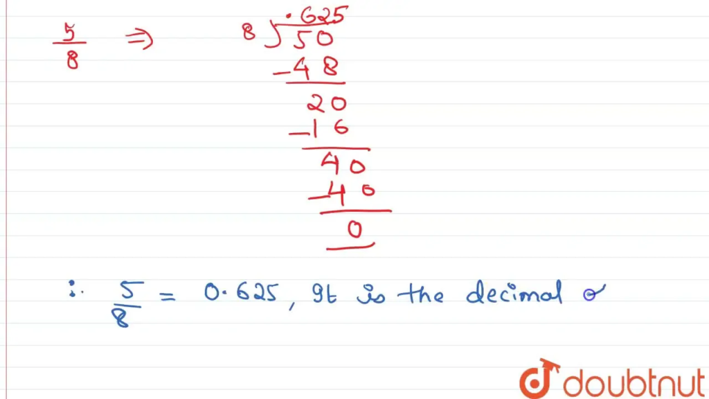 5/8 as a decimal